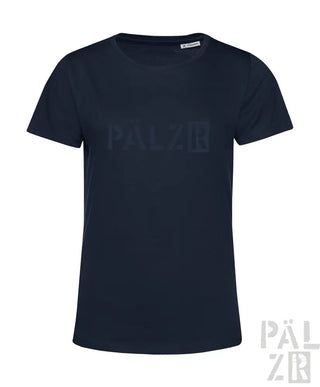 Marineblaues T-Shirt mit ’pälzr’-Logo-Design, aus Baumwolle gefertigt.