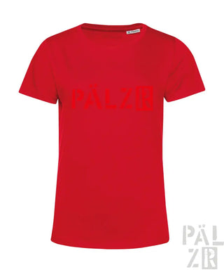 Rotes T-Shirt mit ’pälzer’ Textdesign, Baumwollmaterial.