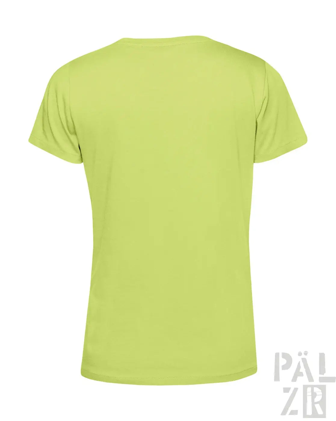Limetgrünes T-Shirt mit rundem Ausschnitt und kurzen Ärmeln, aus Baumwolle.