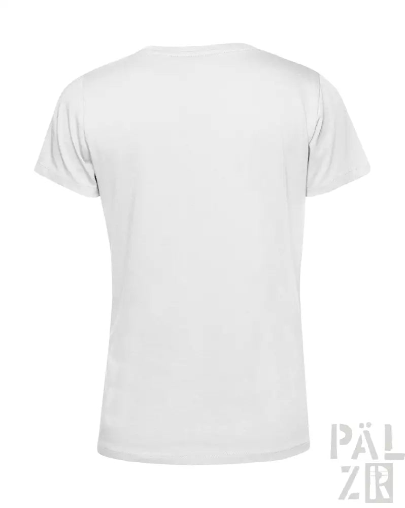 Weißes T-Shirt mit kurzen Ärmeln und Rundhals.