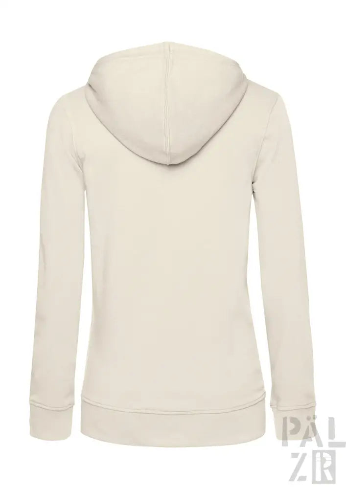 Cremeweißer Hoodie mit Kordelzugkapuze und gerippten Bündchen, aus weichem Fleece-Material gefertigt.