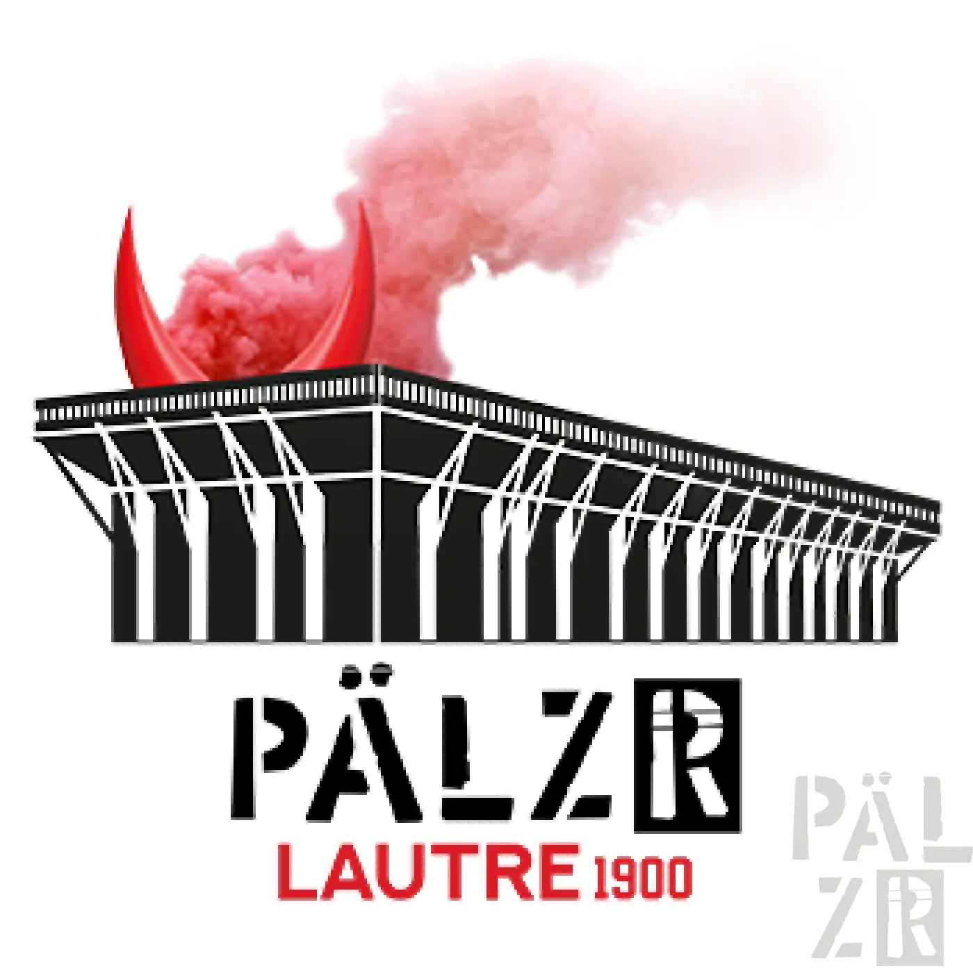 Rote rauch steigt aus einem schwarzen metallzipper mit scharfen hornaufsätzen von lautre1900 in verschiedenen farben