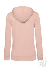 Weiches blushrosafarbenes zip-up hoodie mit elastischem stoff und ribbsaum von PÄLZR Originals für frauen