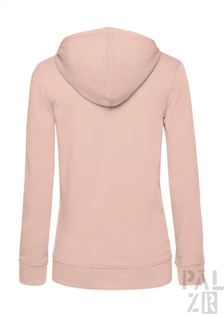 Dusty Rose Hoodie mit Kordelzugkapuze und gerippten Bündchen, aus weichem Baumwollmischgewebe.