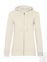 Frauen zipper wal und woi creamfarbener zip-hoodie aus weichem, strukturiertem stoff mit passenden kordeln