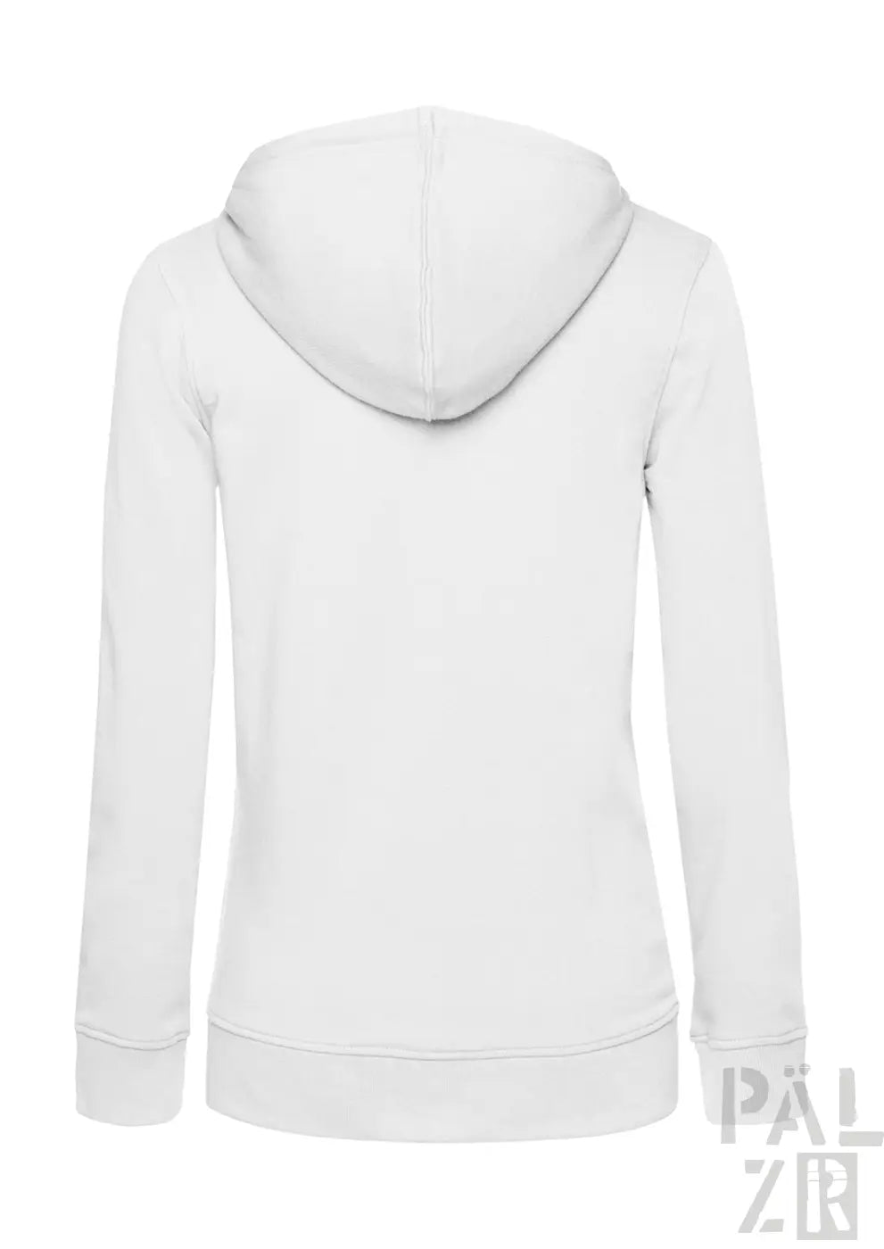 Weißer Hoodie mit Kapuze und langen Ärmeln, aus Baumwolle gefertigt.