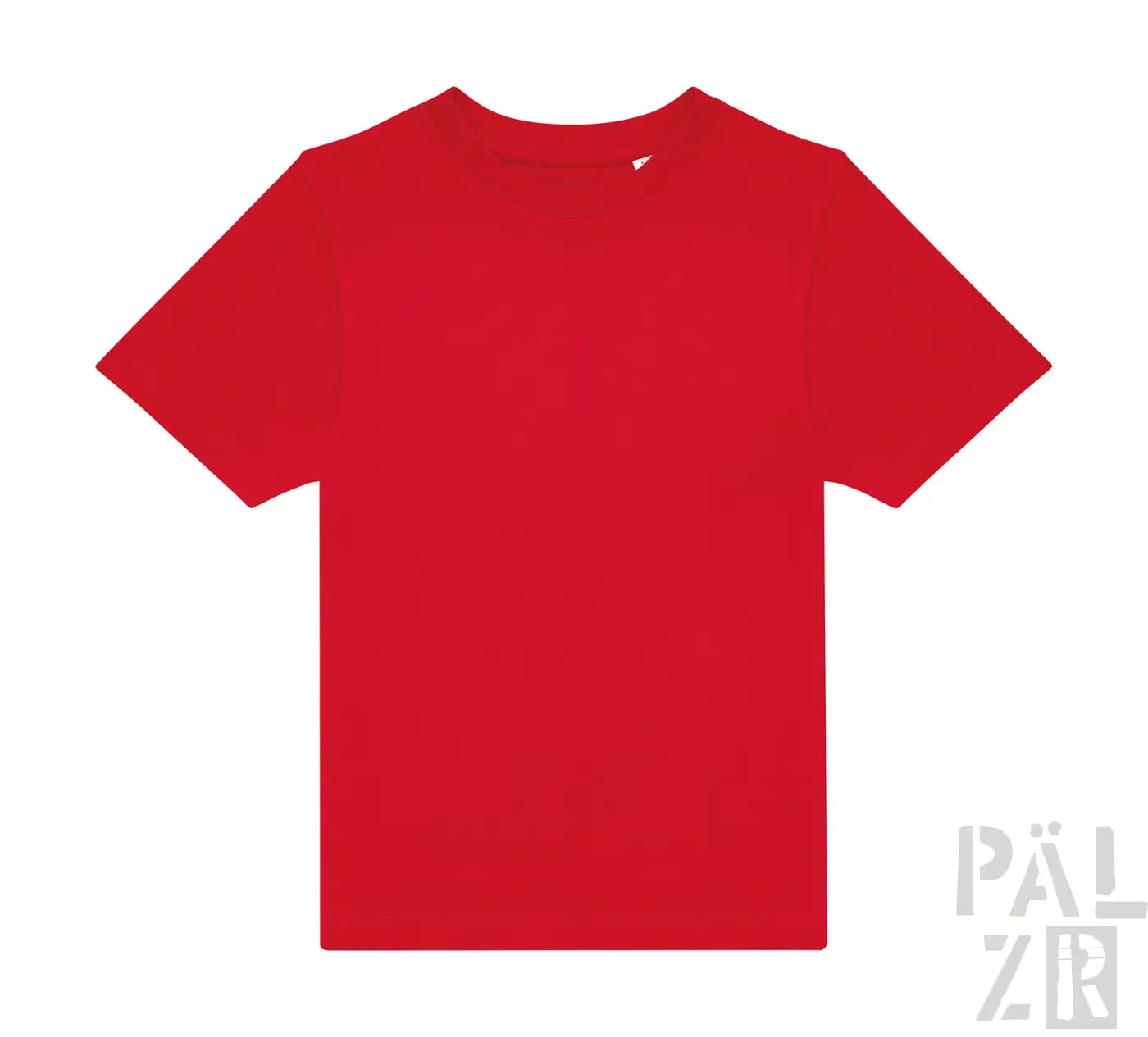 Ein lebhaft rotes kurzarm t shirt kinder backprint bissje wild aus glattem baumwollstoff verschiedene farben