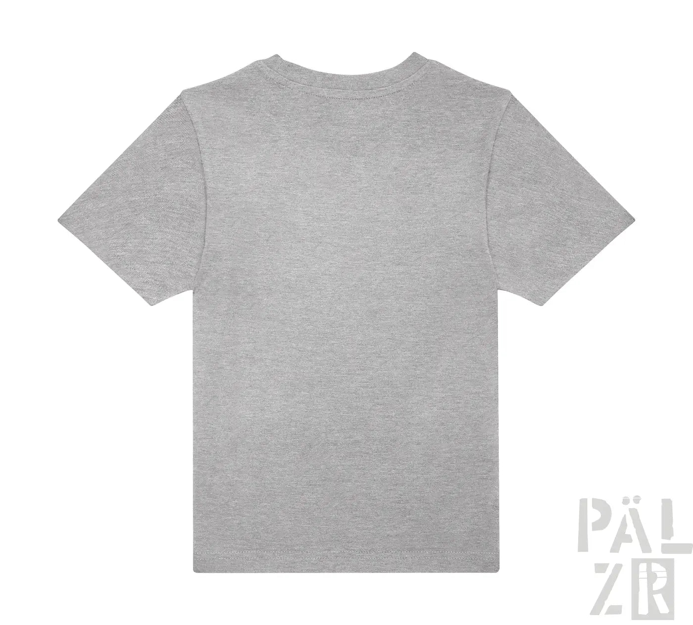 Kinder t-shirt elwetritsche in grauem meliertem baumwollstoff mit klassischem rundhalsausschnitt und kurzen ärmeln