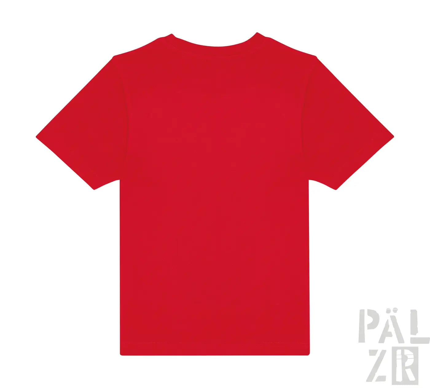 Rotes T-Shirt mit kurzen Ärmeln und Rundhals, wahrscheinlich aus Baumwolle oder Polyester.