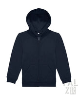 Navyblauer kinder zipper westkurvenkind hoodie mit weichem fleece innenfutter und vorderen taschen in verschiedenen farben