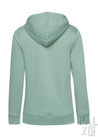 Minzgrüner Hoodie mit Kapuze und langen Ärmeln, aus weichem Baumwollmaterial gefertigt.