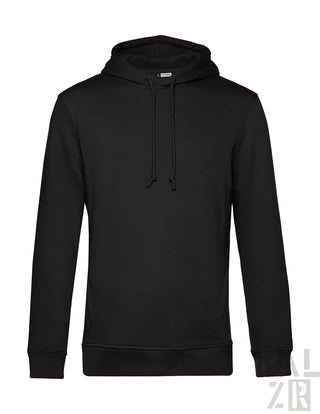 Schwarzer Hoodie mit Kordelzugkappe und gerippten Bündchen, aus Baumwolle