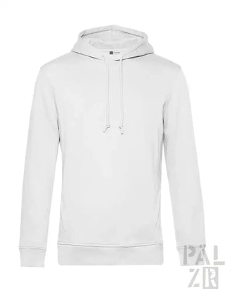 Weiße Kapuzenjacke mit Kordelzug-Kapuze und Tasche, aus Baumwolle gefertigt.