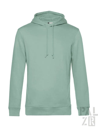 Minzgrüner Hoodie mit Kordelzugkapuze und gerippten Manschetten, aus weichem Baumwollmischgewebe.