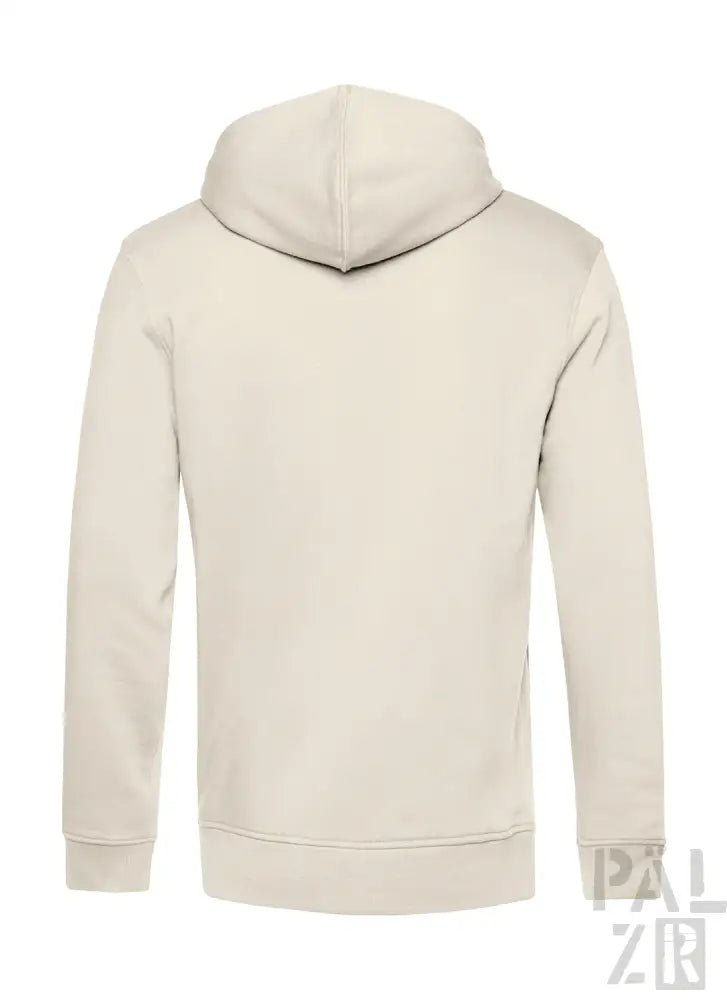 Creme-Farbenes Hoodie mit Kordelzug-Kapuze und langen Ärmeln, aus weichem Baumwollmaterial.