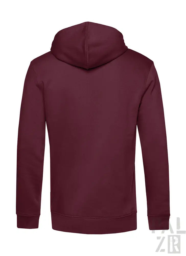 Bordeaux-Farbenes Hoodie mit Kapuze und langen Ärmeln, aus weichem Baumwollmaterial gefertigt.