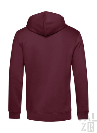 Bordeaux-Farbenes Hoodie mit Kapuze und langen Ärmeln, aus weichem Baumwollmaterial gefertigt.