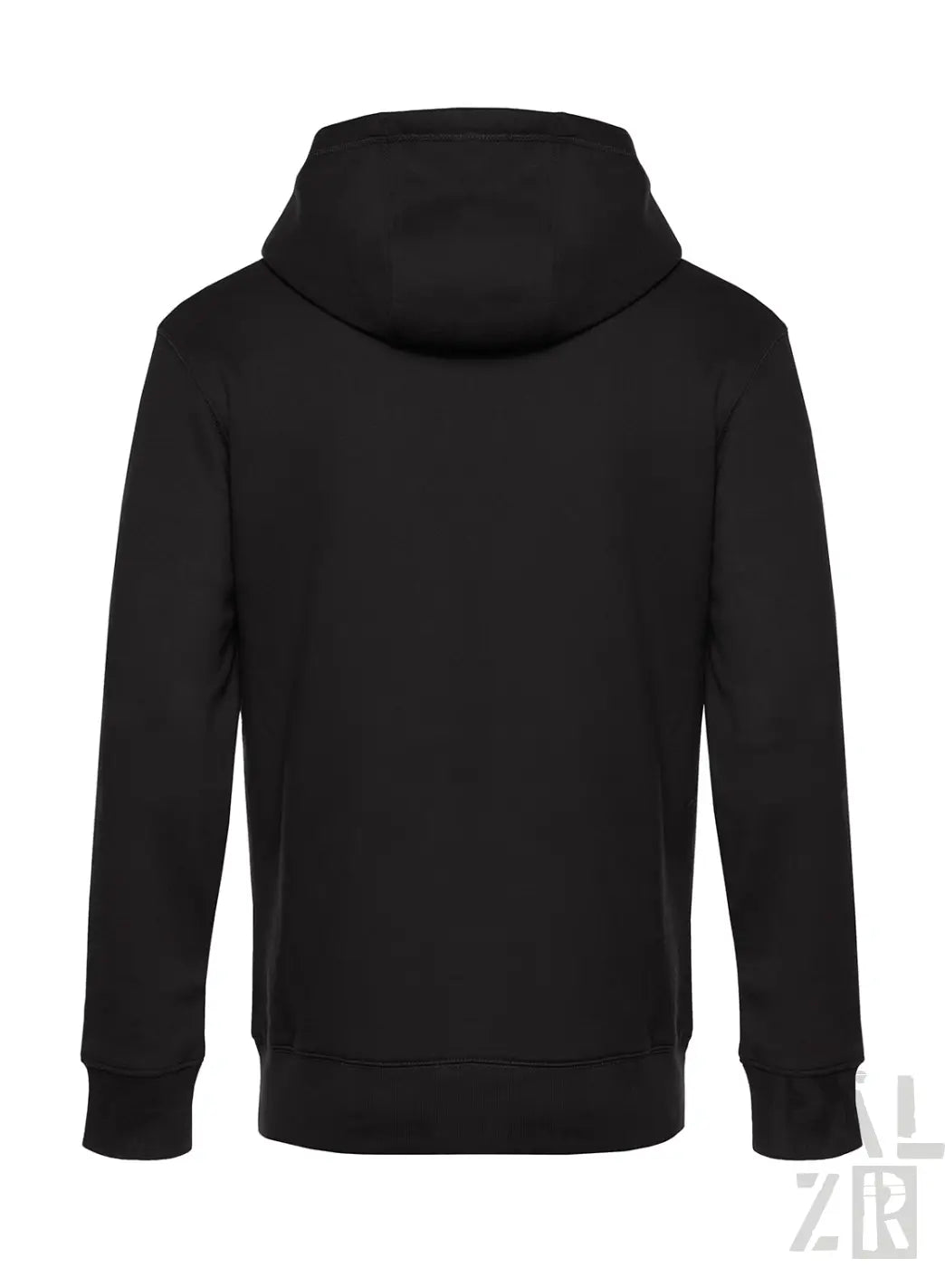 Männer hoodie fritz wltr stdn schwarz mit kapuze und gerippten bündchen und saum aus baumwolle
