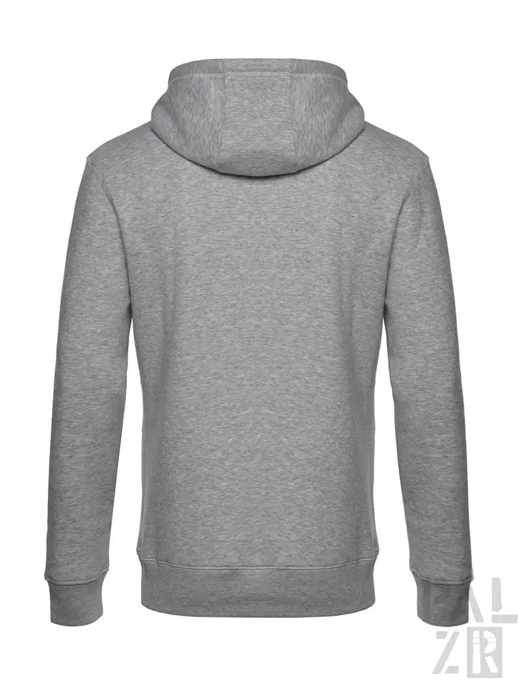 Hellgrauer Hoodie mit Kordelzug-Kapuze und gerippten Bündchen.