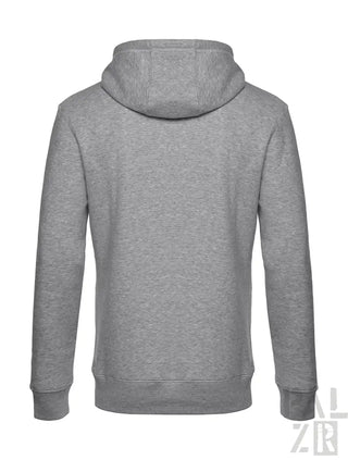 Hellgrauer Hoodie mit Kordelzug-Kapuze und gerippten Bündchen.