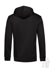 Schwarzer männer hoodie lautre aus glattem stoff mit gerippten bündchen und saum in verschiedenen farben