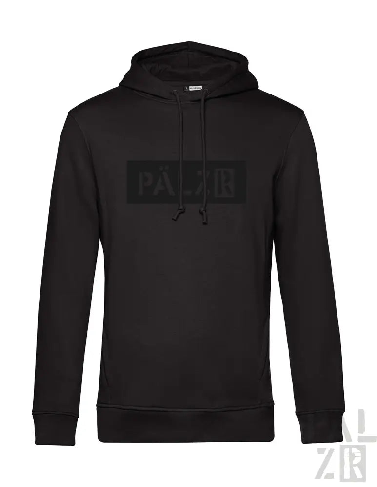 Schwarzer Hoodie mit „pa.20“-Logo auf der Brust, aus Baumwoll-Polyester-Mischgewebe