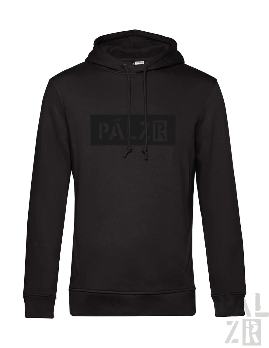 Schwarzer Hoodie mit „pa.20“-Logo auf der Brust, aus Baumwoll-Polyester-Mischgewebe