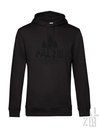 Schwarzes Hoodie mit ’pawz’-Logo und Vogel-Design, aus Baumwolle gefertigt.