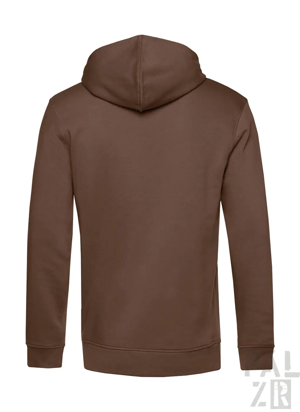 Brauner hooded sweatshirt aus weichem, glattem stoff mit gerippten bündchen und saum für männer im waldstil