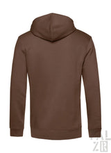 Brauner hooded sweatshirt aus weichem, glattem stoff mit gerippten bündchen und saum für männer im waldstil
