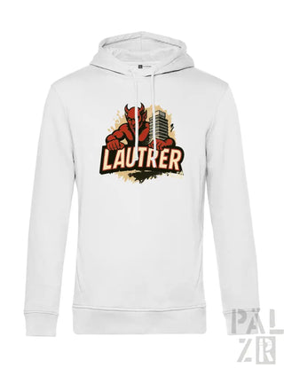 Weiße Hoodie mit rotem Teufel-Design und ‚lautrer‘-Text.