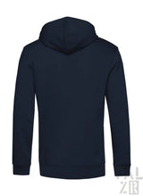 Männer hoodie von pälzr originals in marineblau mit kapuze samt rippenbündchen und saum in verschiedenen farben