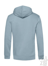 Hellblauer Hoodie mit Kordelkapuze und langen Ärmeln.