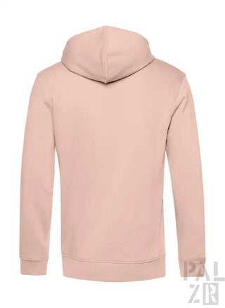 Hellrosa Hoodie mit Kapuze und langen Ärmeln, aus weichem Baumwollstoff.