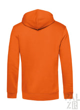 Männer hoodie sternegugger in blau mit weißem logo und einem weichen, glatten, orangefarbenen kapuzenpullover