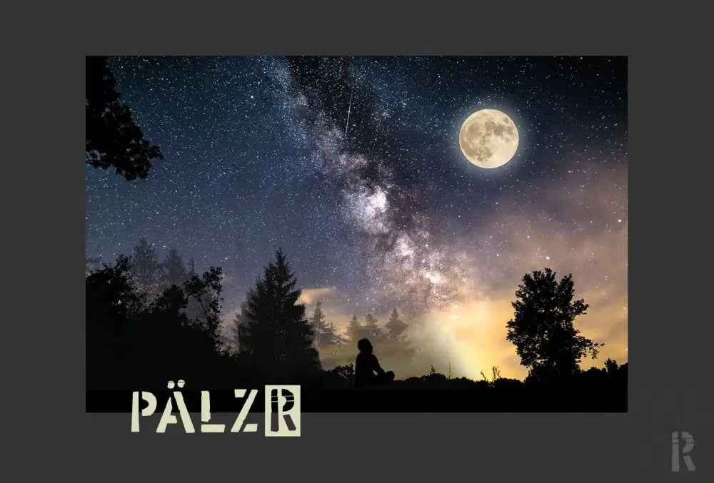 Nachthimmel im Mondlicht mit Sternen und Milchstraße