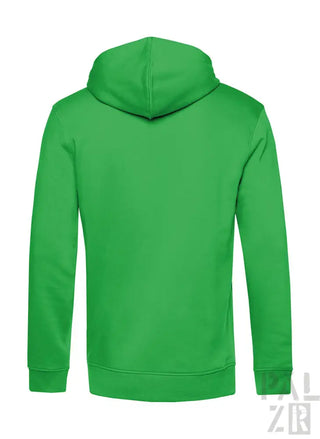 Grüner Hoodie mit Kapuze und langen Ärmeln, wahrscheinlich aus Baumwolle oder Polyester-Mischung.