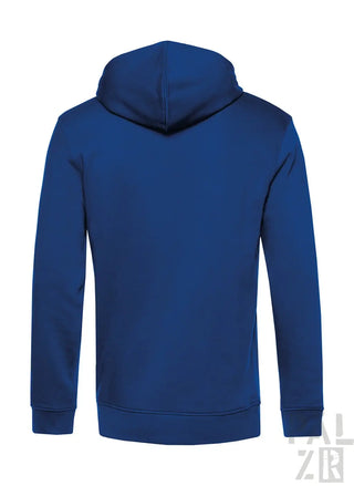 Königsblaues Hoodie mit Kapuze und langen Ärmeln, hergestellt aus weichem Baumwollmaterial.