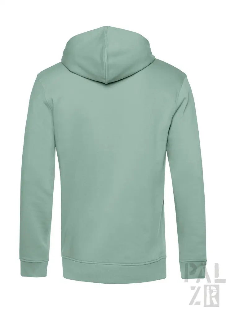 Minzgrüner Hoodie mit Kordelzugkappe und gerippten Bündchen, aus weichem Baumwollmischgewebe.
