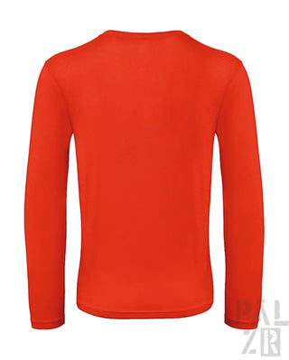 Orange langärmliges Thermoshirt mit gerippten Bündchen und Saum.