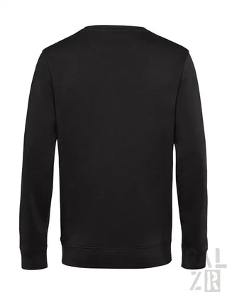 Schwarzes langärmliges Rundhals-Sweatshirt mit gerippten Bündchen und Saum.
