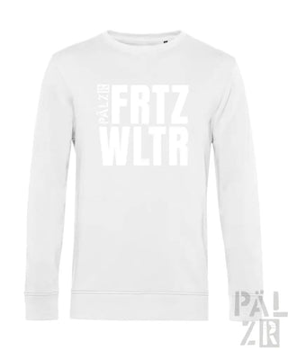 Weißes Baumwoll-Crewneck-Sweatshirt mit ’half frtz wltr’ Textdesign.