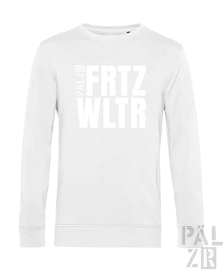Weißes Baumwoll-Crewneck-Sweatshirt mit ’half frtz wltr’ Textdesign.