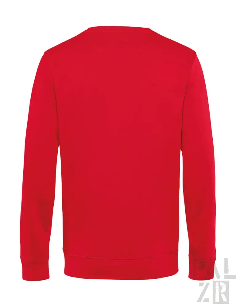 Roter Crew-Neck-Sweatshirt mit langen Ärmeln und gerippten Bündchen, aus Baumwolle gefertigt.