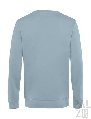 Hellblaues Crew-Neck-Sweatshirt mit gerippten Bündchen und Saum, aus weichem Baumwollstoff gefertigt.