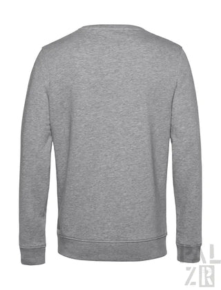 Hellgrauer Rundhals-Sweatshirt mit gerippten Bündchen und Saum.