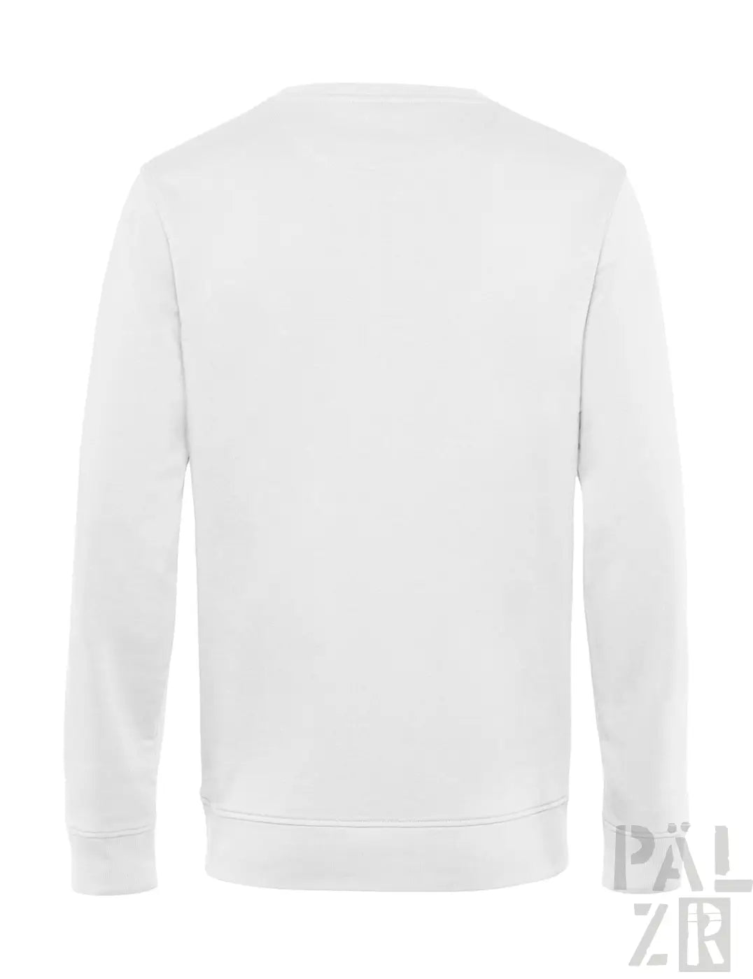 Weißer männer pullover wstkrove mit rundhalsausschnitt langärmlig und mit gerippten bündchen in verschiedenen farben