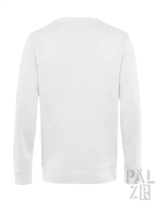 Weißer männer pullover wstkrove mit rundhalsausschnitt langärmlig und mit gerippten bündchen in verschiedenen farben