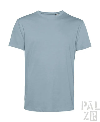 Hellblaues T-Shirt mit kurzen Ärmeln und Rundhals.