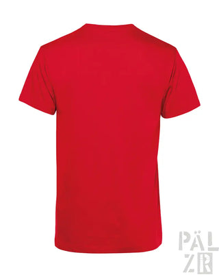 Rotes T-Shirt mit kurzen Ärmeln und Rundhals, aus Baumwolle.